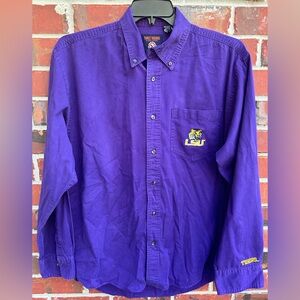 Three Square by Royce Apparel LSU Tigers Purple Long Sleeve Button Up L Shirt